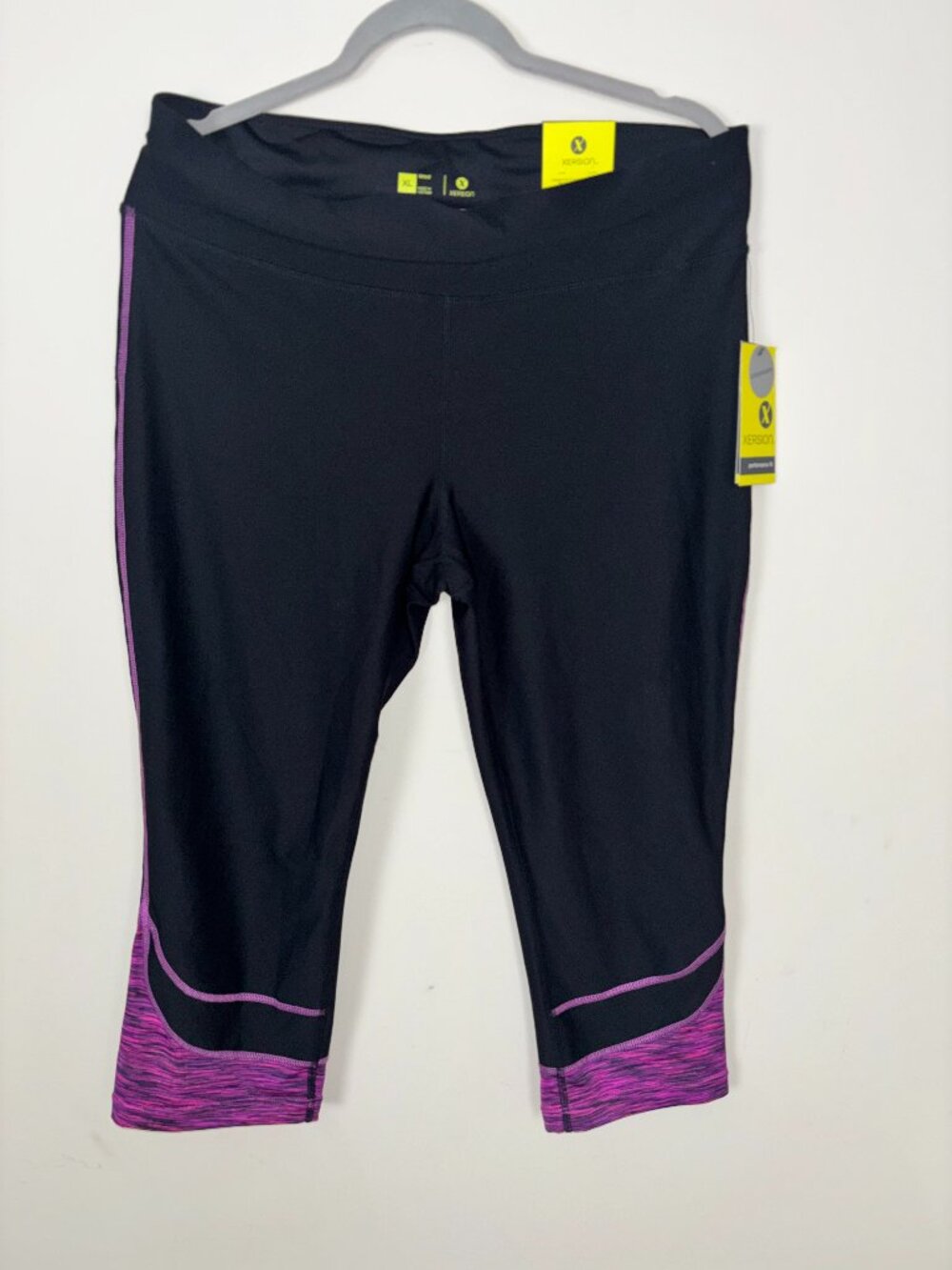 NEW Exersion Athletic Black Cropped Legging Pants Size XL Excellent